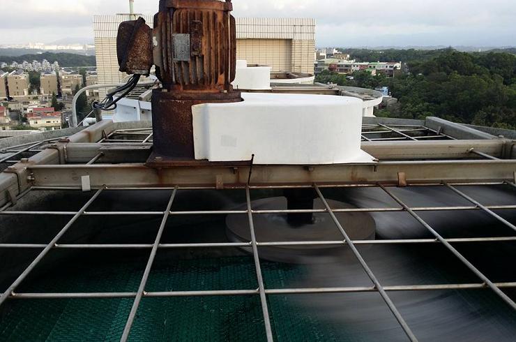 新竹飯店-散熱水塔冷卻水塔-動平衡校正 Cooling Tower 冷卻水塔馬達檢測維修